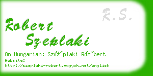 robert szeplaki business card